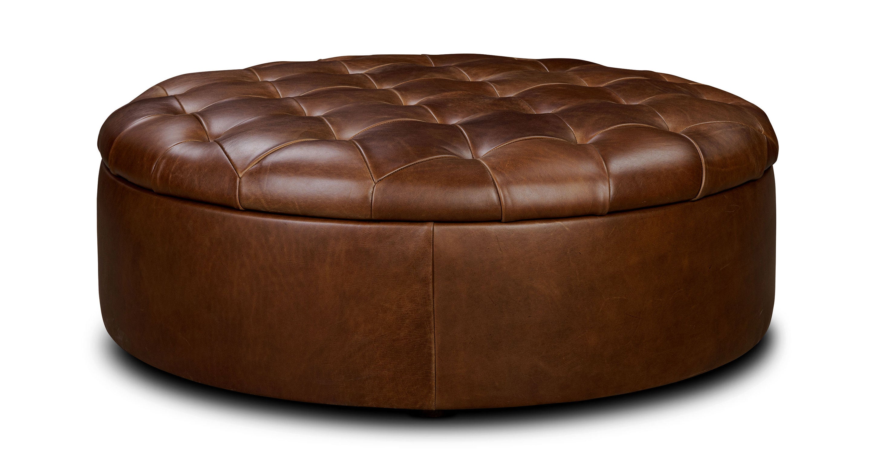 Zahra Leather Storage Ottoman