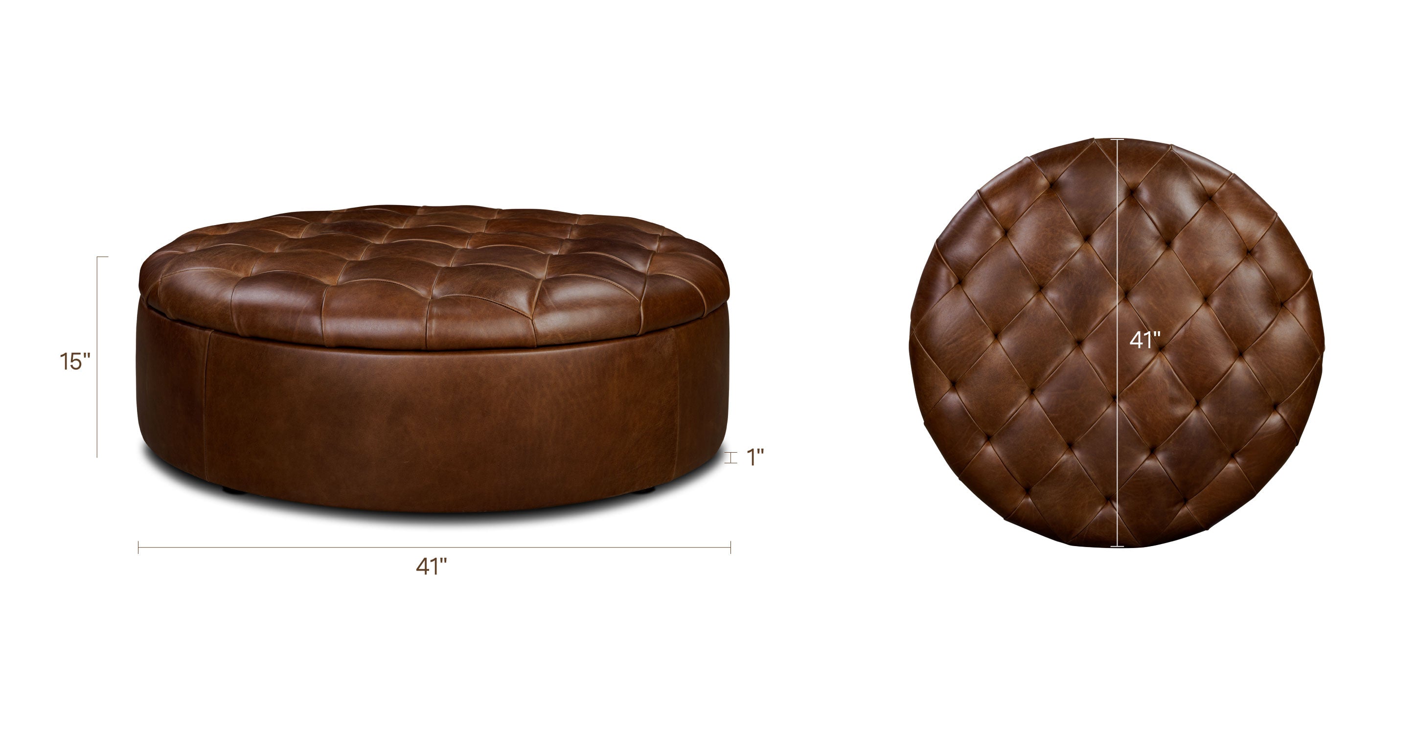 Zahra Leather Storage Ottoman