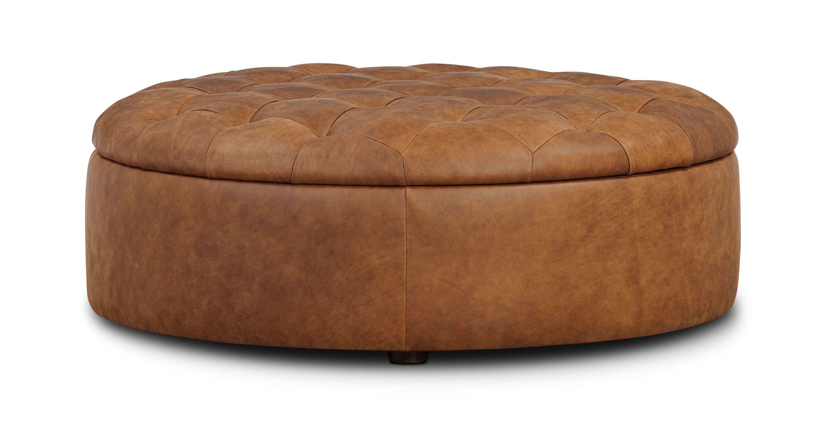 Zahra Leather Storage Ottoman