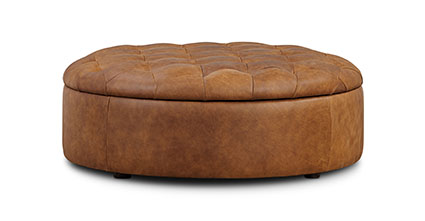 Zahra Leather Storage Ottoman