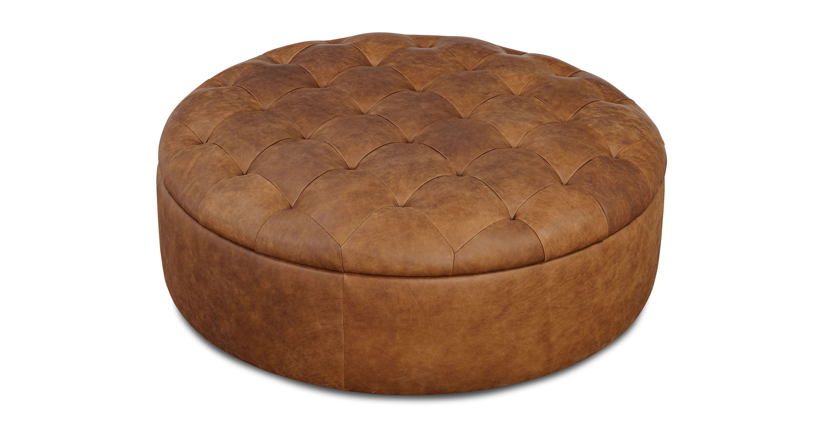 Zahra Leather Storage Ottoman