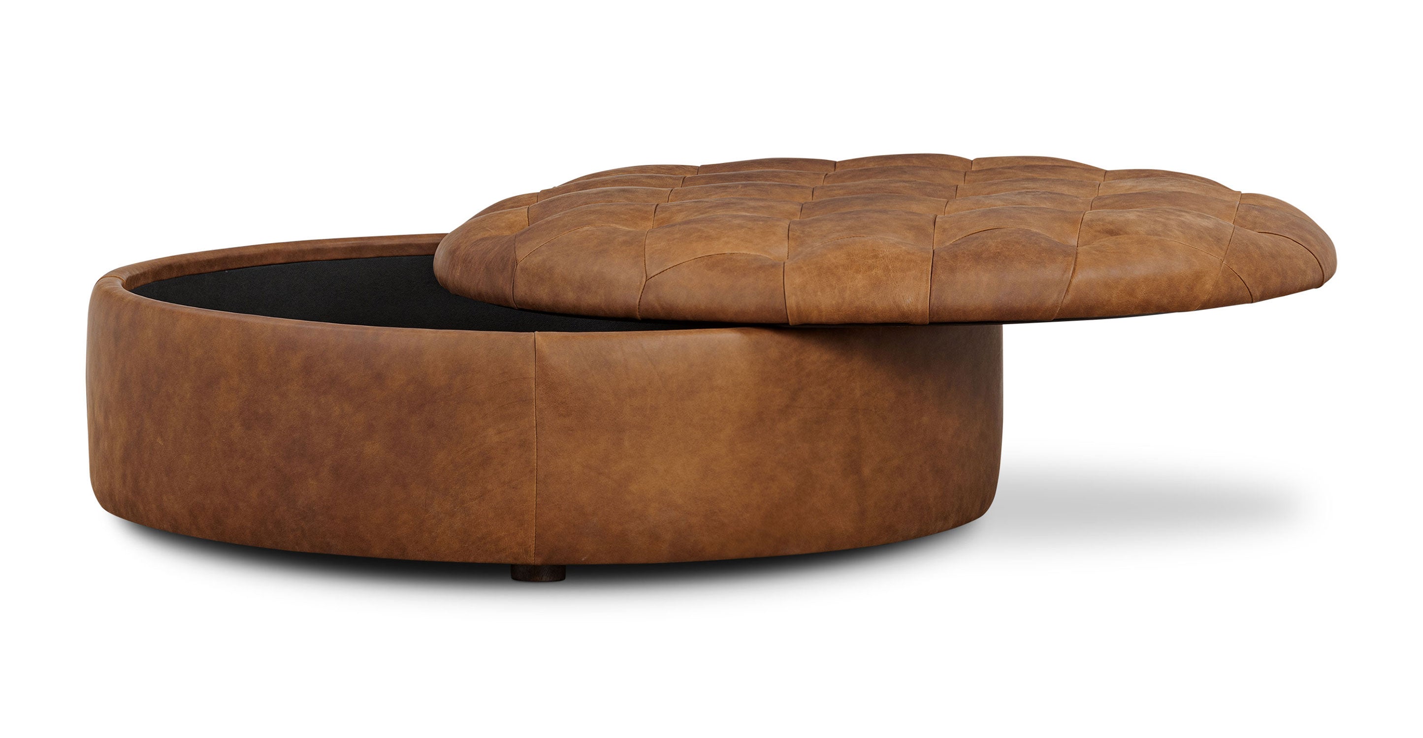 Zahra Leather Storage Ottoman