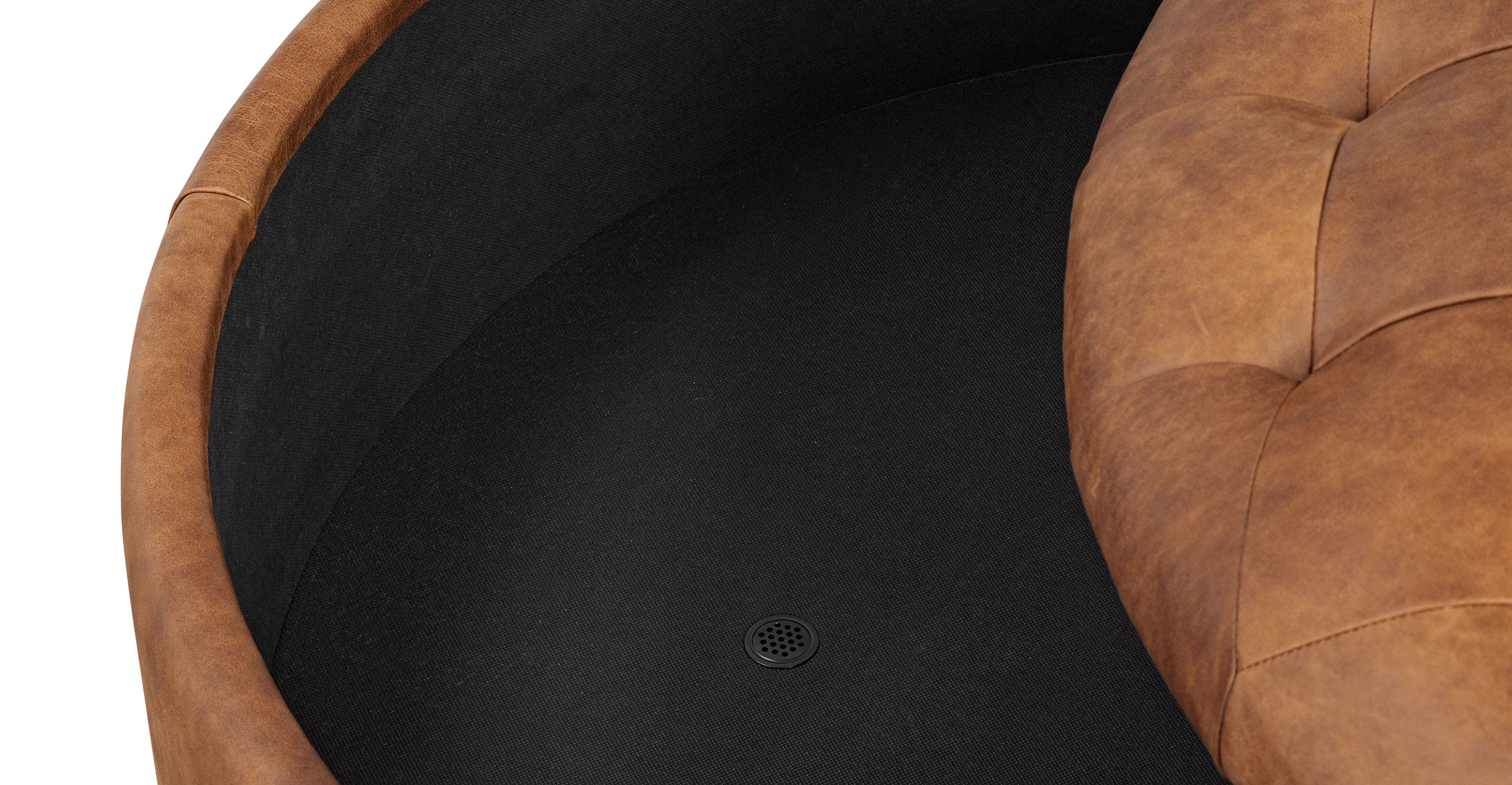 Zahra Leather Storage Ottoman