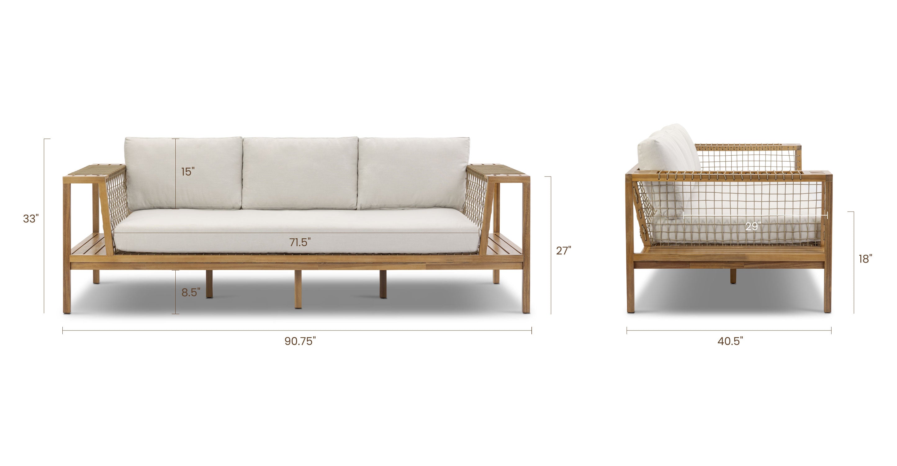 Brizo 90.5 Outdoor Daybed Sofa