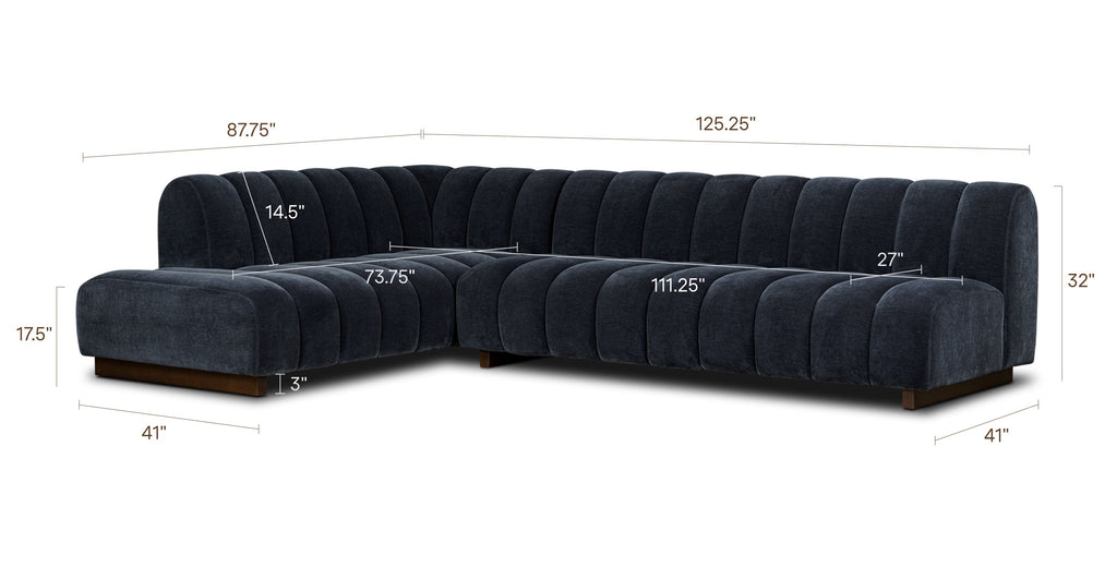 Pomona 125 Left-Facing Bumper Sectional