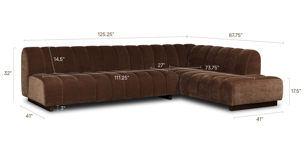Pomona 125 Right-Facing Bumper Sectional