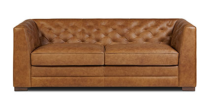 Essex 86 Leather Pull-Out Convertible Sleeper Sofa
