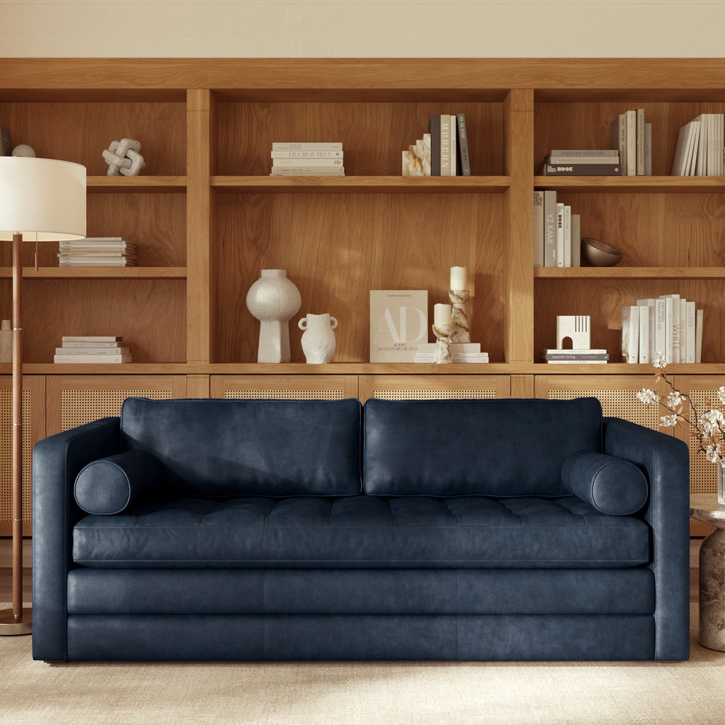 Napa 82 Leather Pull-Out Convertible Sleeper Sofa