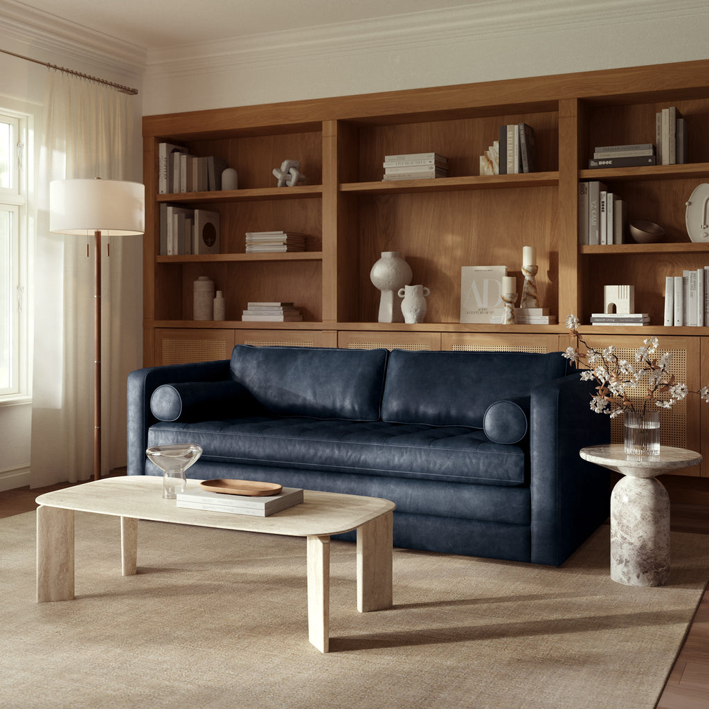 Napa 82 Leather Pull-Out Convertible Sleeper Sofa