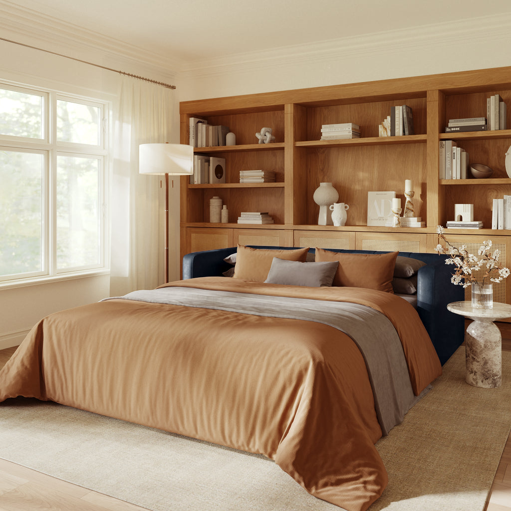 Napa 82 Leather Pull-Out Convertible Sleeper Sofa