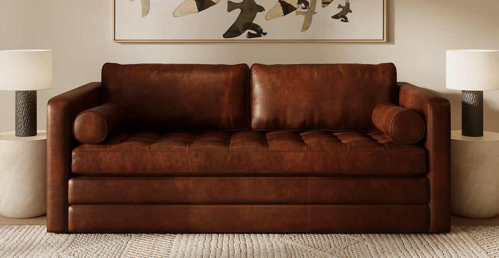 Napa 82 Leather Pull-Out Convertible Sleeper Sofa