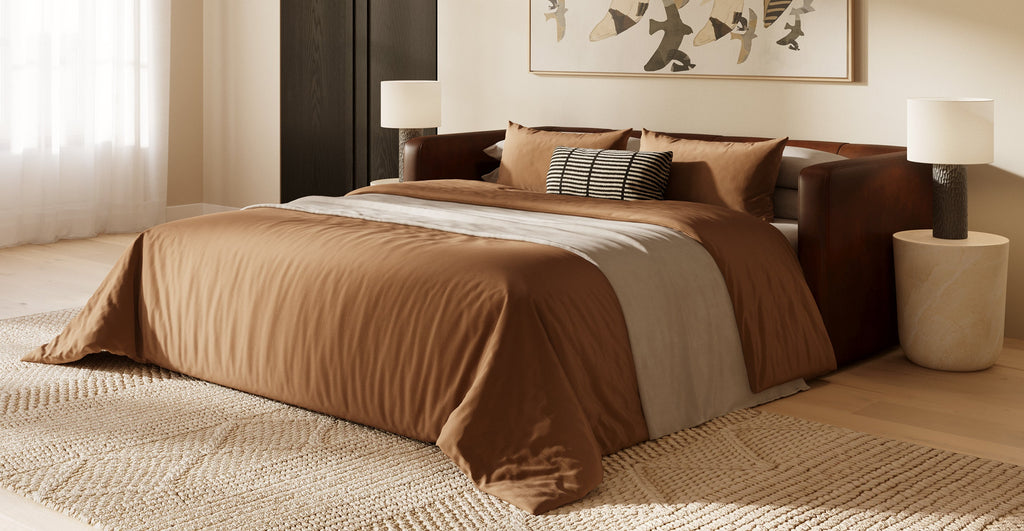 Napa 82 Leather Pull-Out Convertible Sleeper Sofa