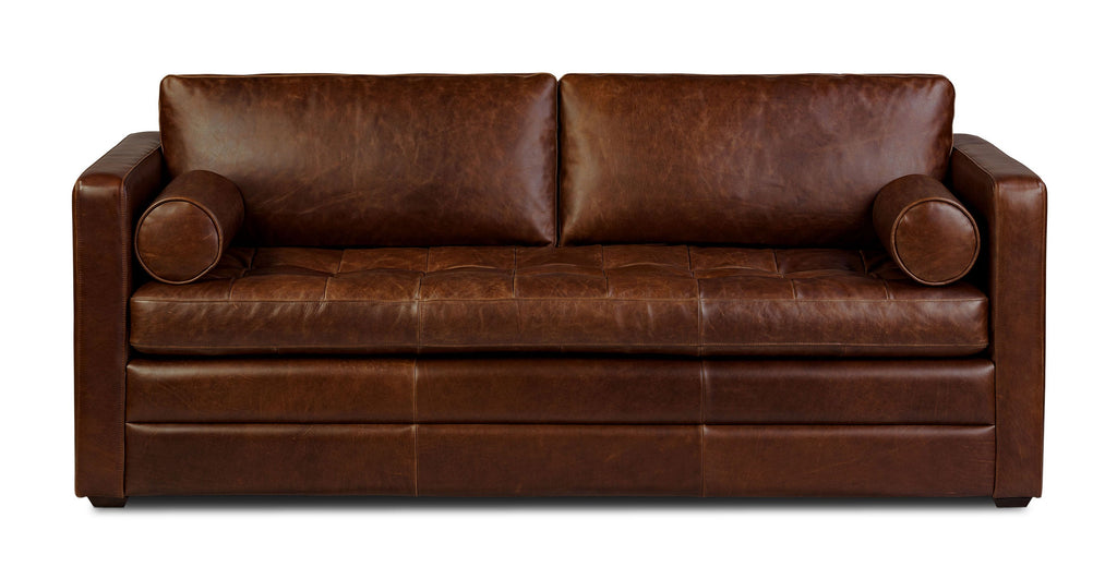 Napa 82 Leather Pull-Out Convertible Sleeper Sofa