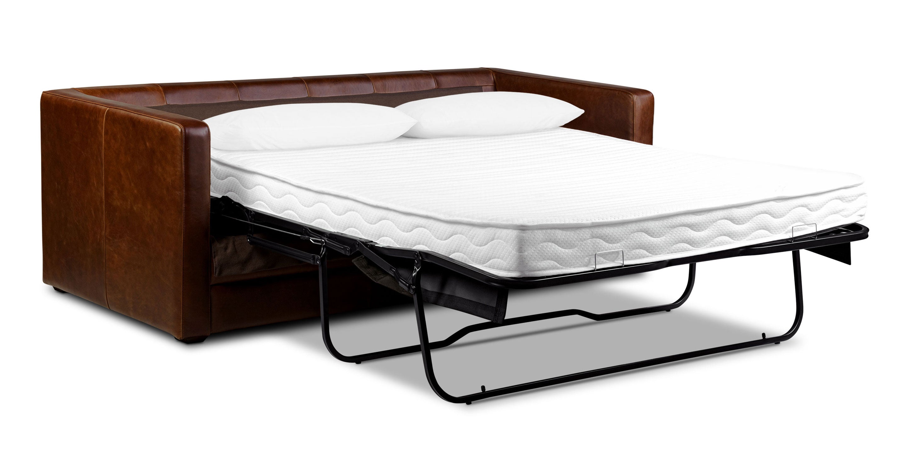 Napa 82 Leather Pull-Out Convertible Sleeper Sofa