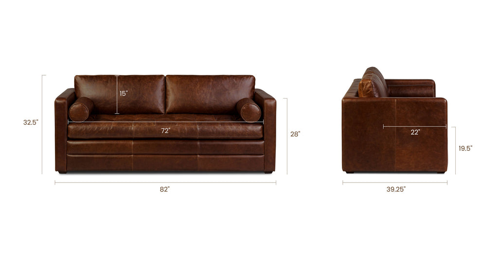 Napa 82 Leather Pull-Out Convertible Sleeper Sofa