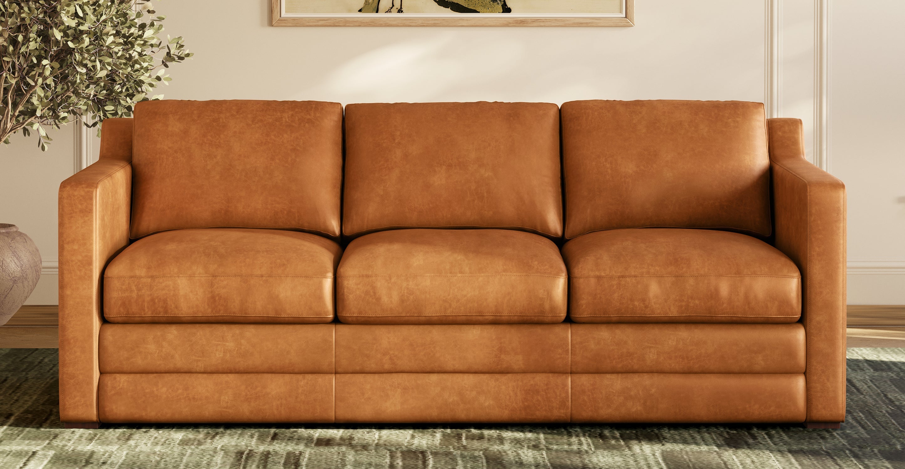 Sorrento Leather Pull-Out Convertible Sleeper Sofa