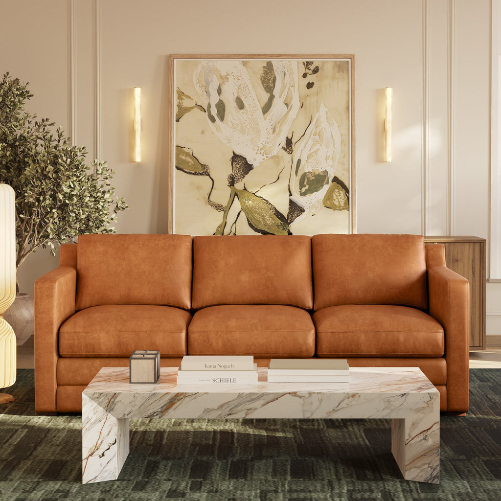 Sorrento Leather Pull-Out Convertible Sleeper Sofa