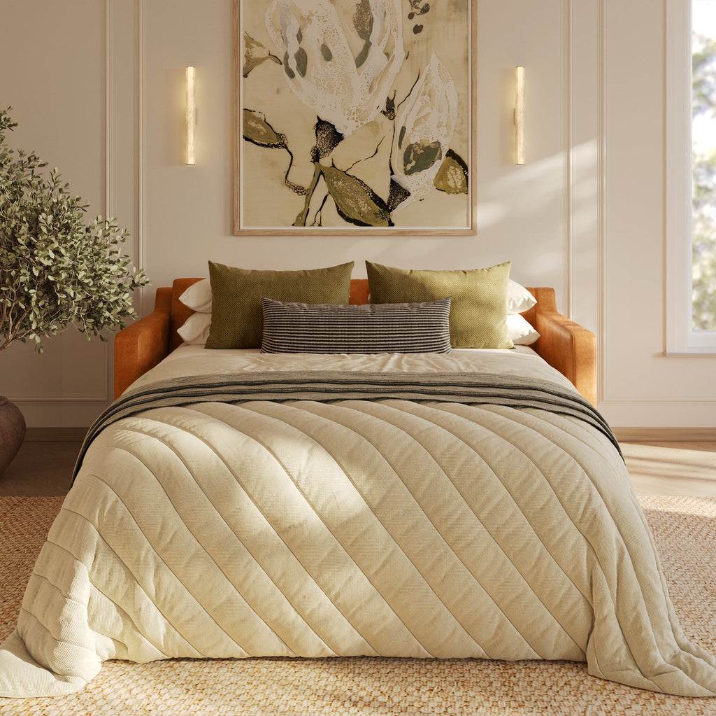 Sorrento Leather Pull-Out Convertible Sleeper Sofa