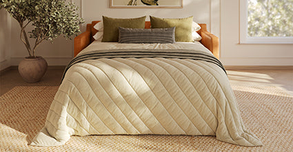 Sorrento Leather Pull-Out Convertible Sleeper Sofa