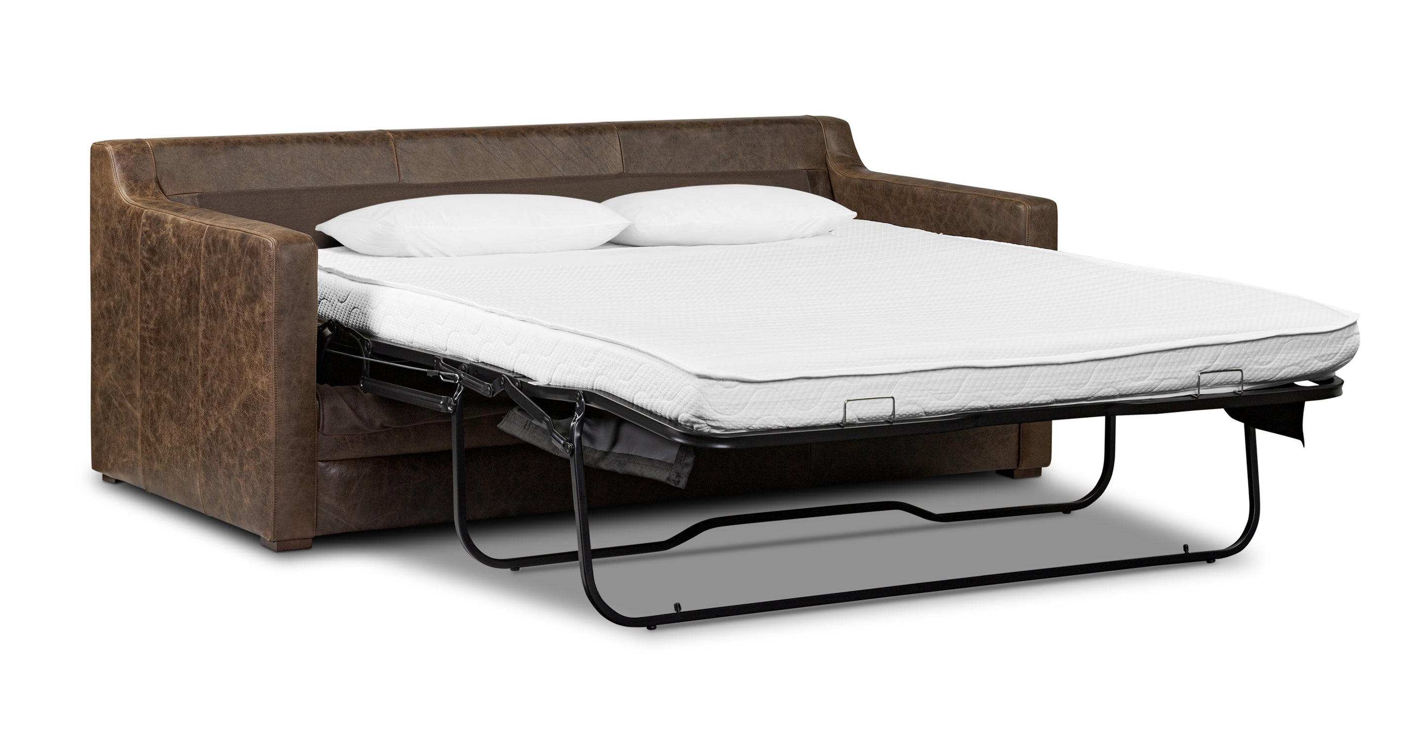 Sorrento Leather Pull-Out Convertible Sleeper Sofa