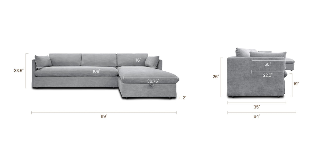 Argos Right-Facing Sleeper Sectional Sofa Bed