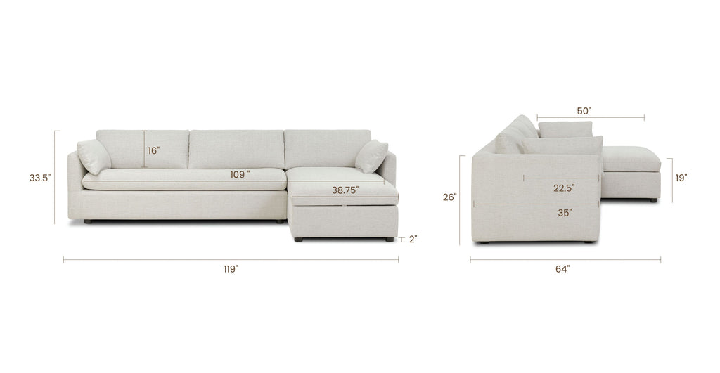 Argos Right-Facing Sleeper Sectional Sofa Bed