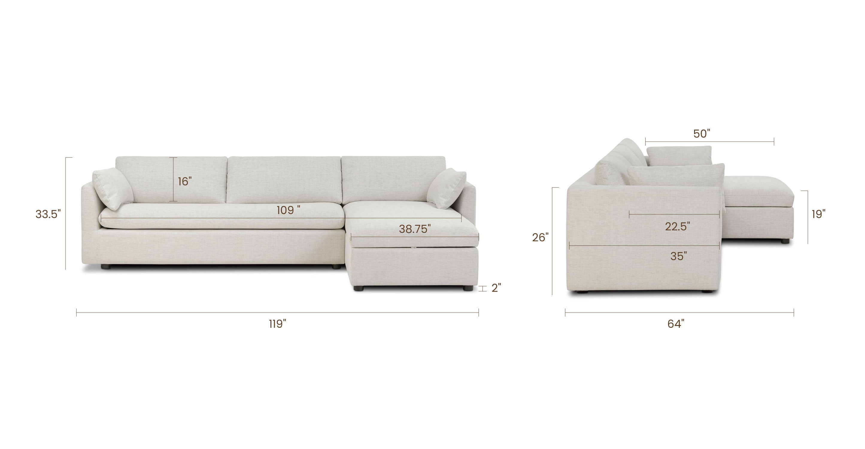 Argos Right-Facing Sleeper Sectional Sofa Bed