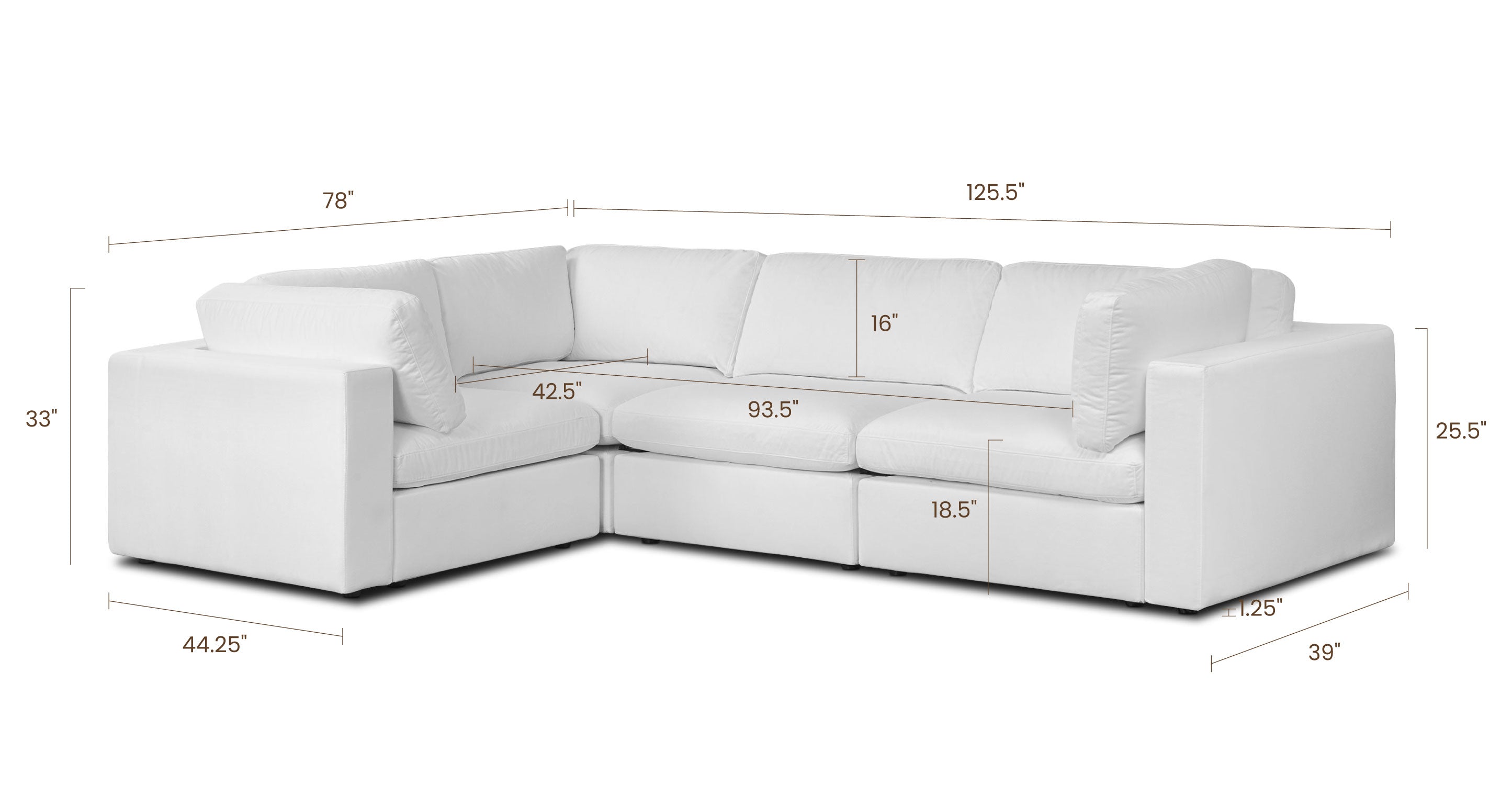 4-Seat Vari Modular L-Sectional