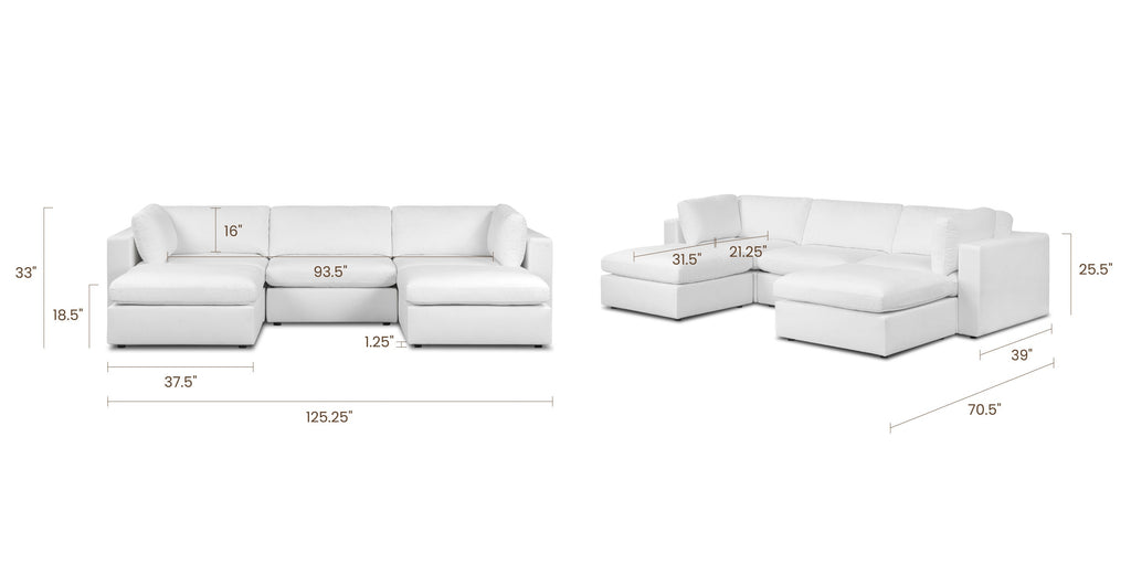 5-Seat Vari Modular Double Chaise Sectional