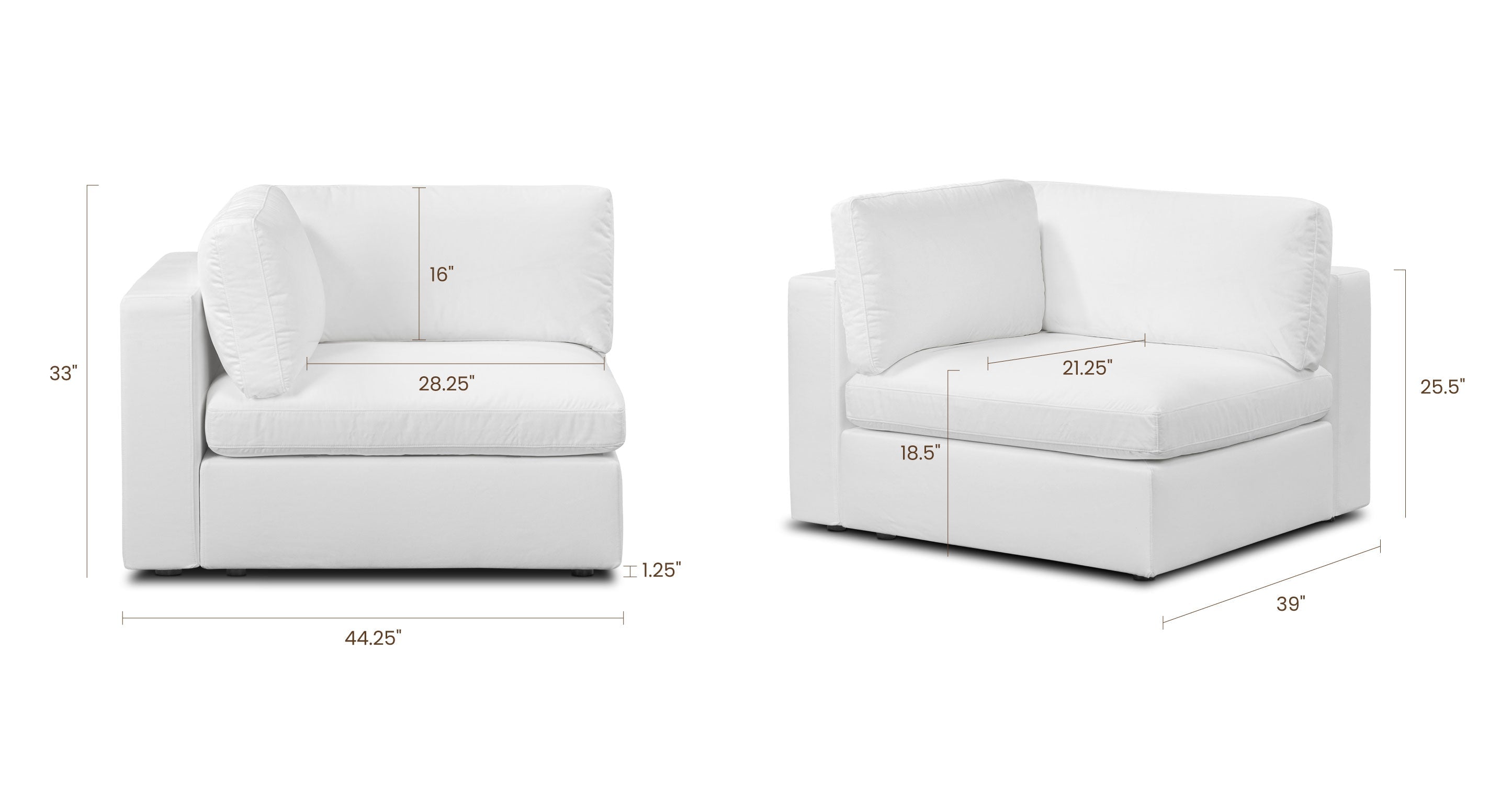 Vari Modular Left Arm Facing Corner + Arm Cushion