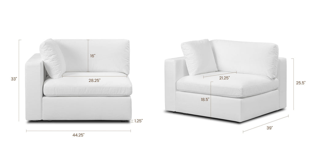 Vari Modular Left Arm Facing Corner + Toss Pillow