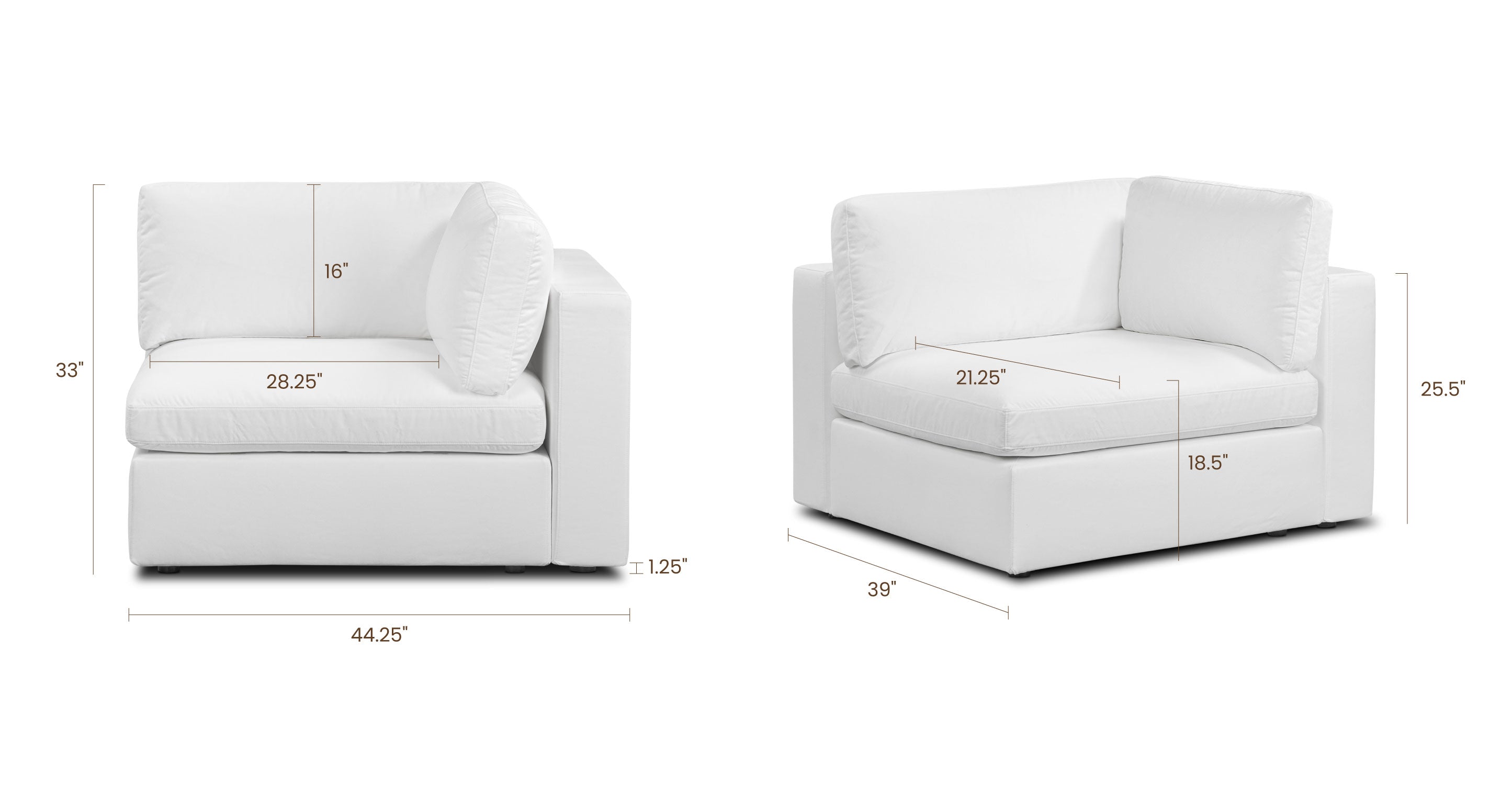 Vari Modular Right Arm Facing Corner + Arm Cushion