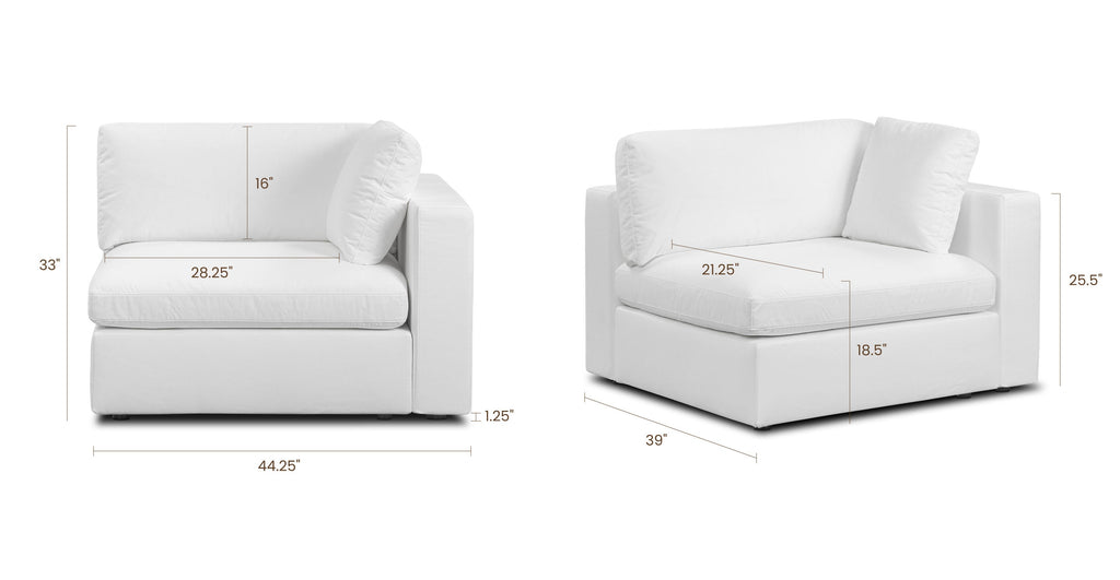 Vari Modular Right Arm Facing Corner + Toss Pillow