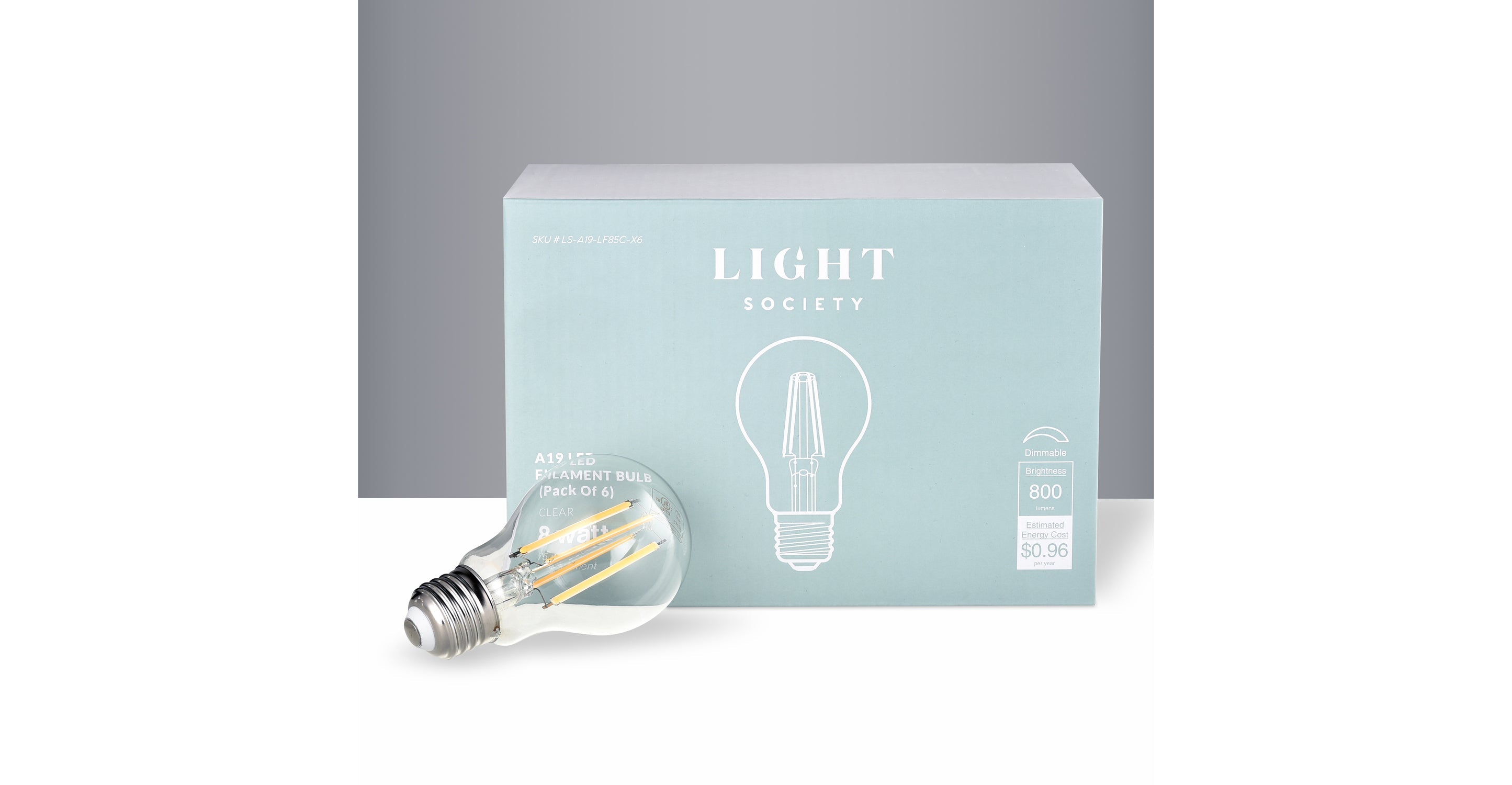 Aria A19 Shape LED Filament Light Bulb