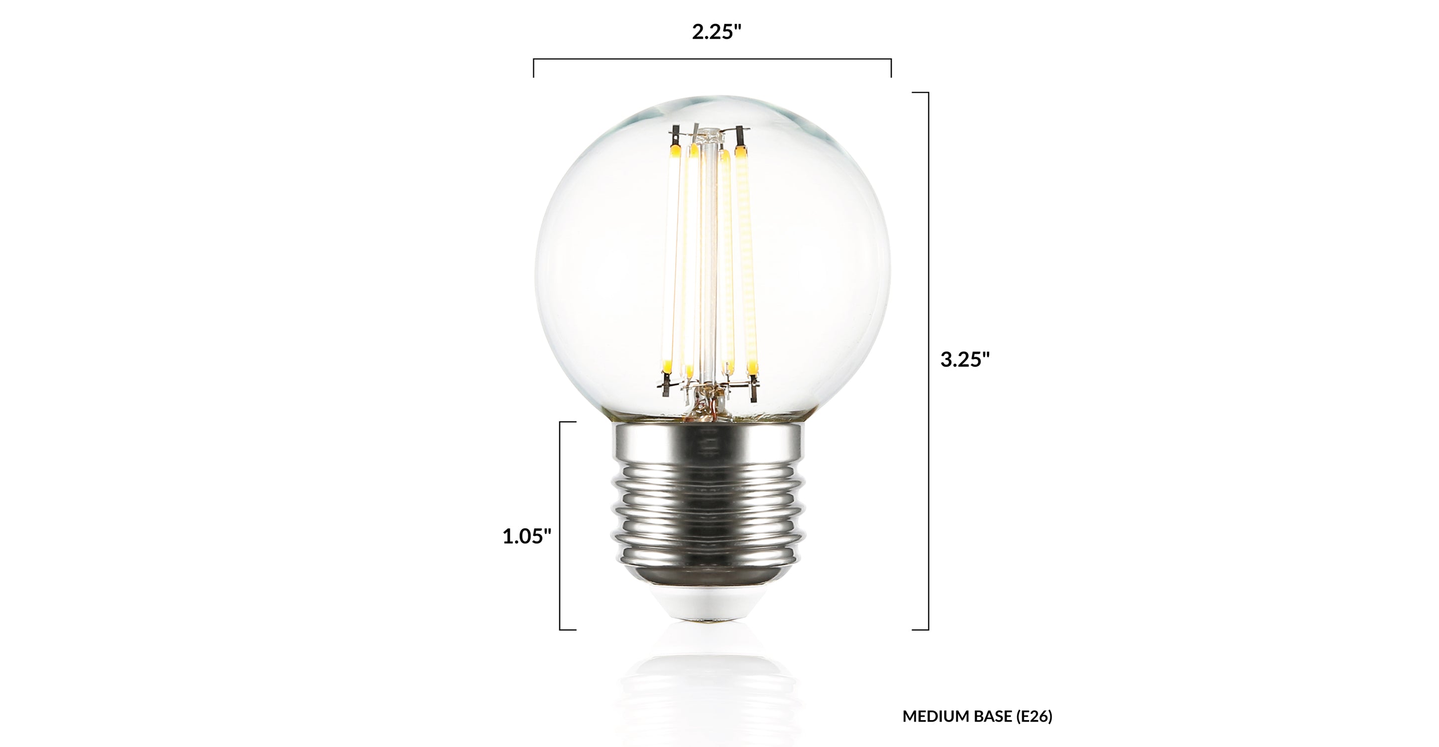 Koby G16.5 Clear LED Filament Light Bulb