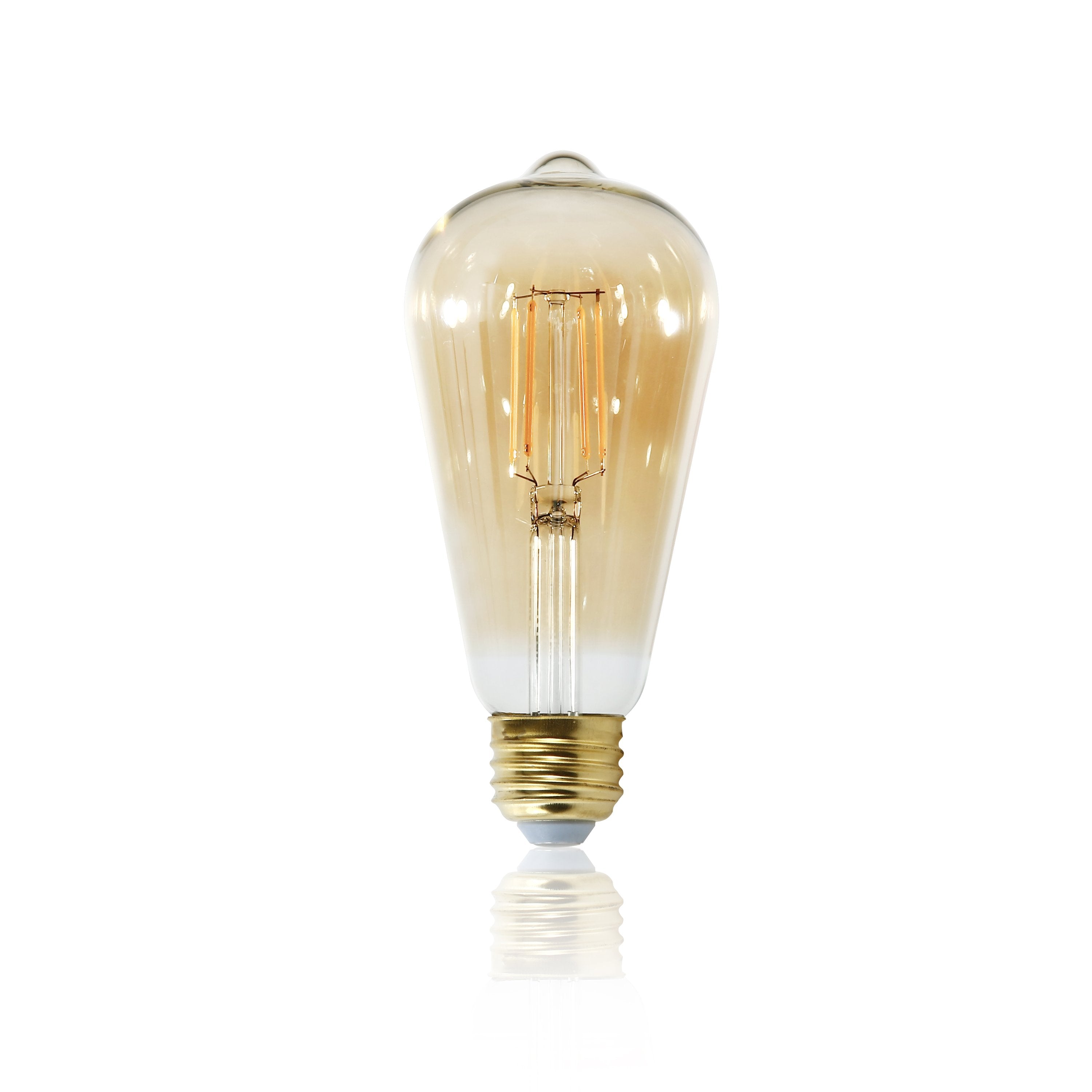 Holland ST21 Amber LED Vintage Filament Light Bulb