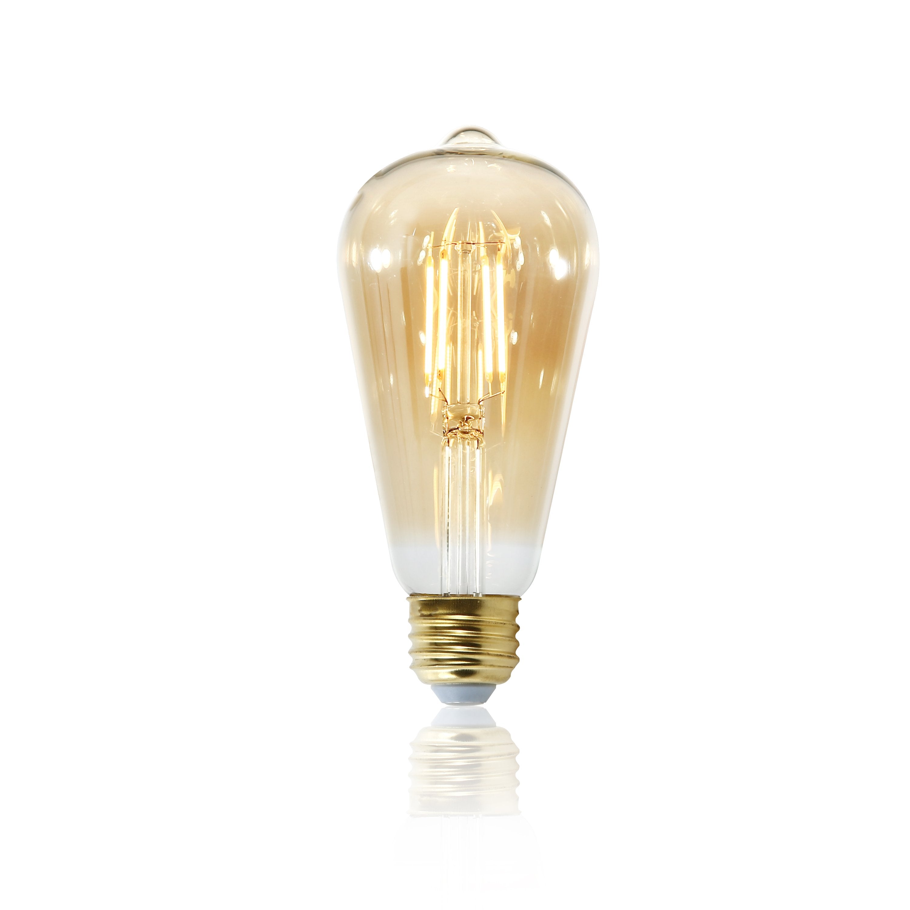 Holland ST21 Amber LED Vintage Filament Light Bulb