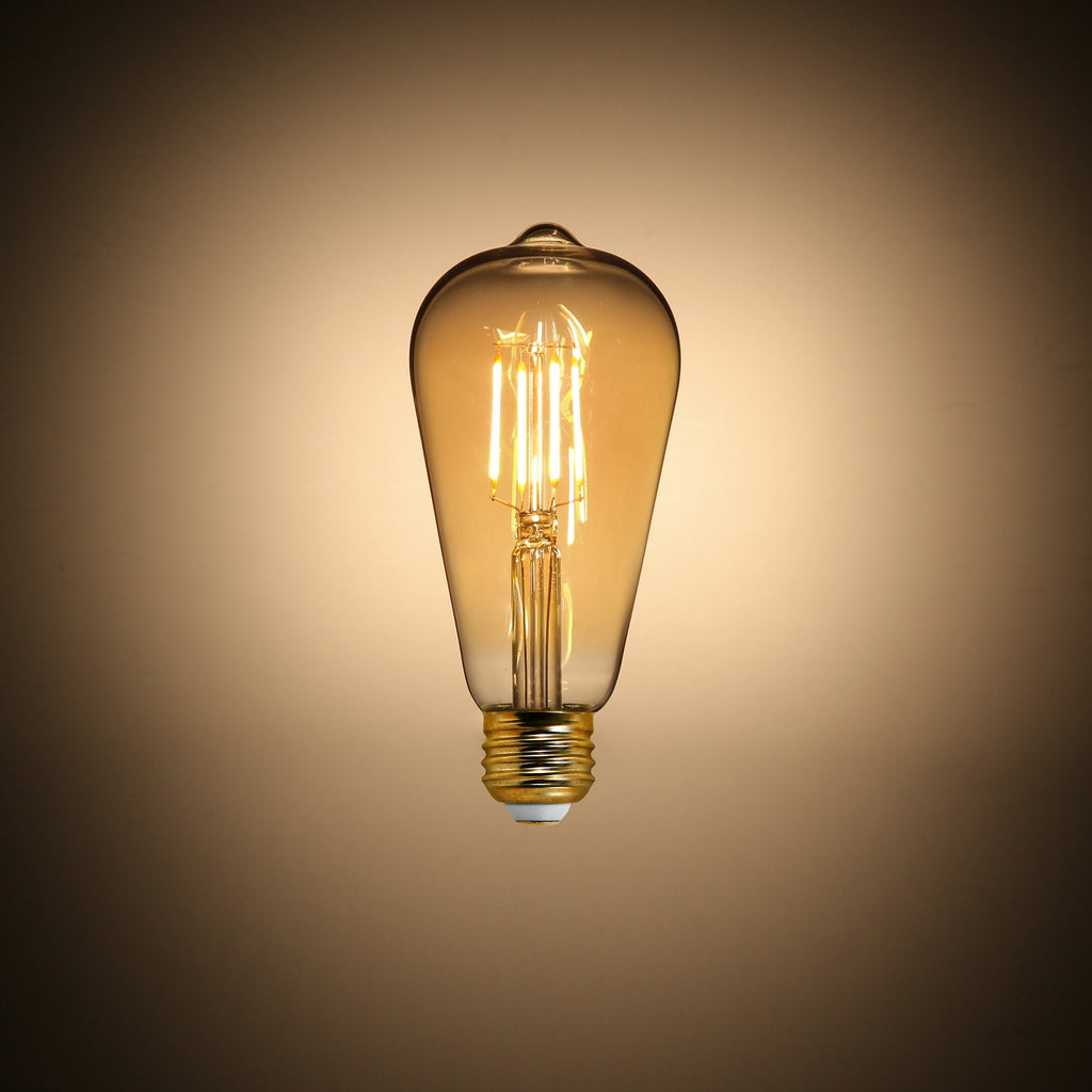 Holland ST21 Amber LED Vintage Filament Light Bulb