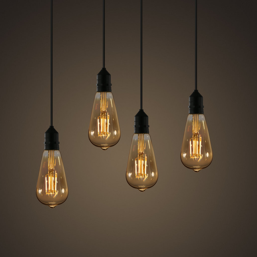 Holland ST21 Amber LED Vintage Filament Light Bulb