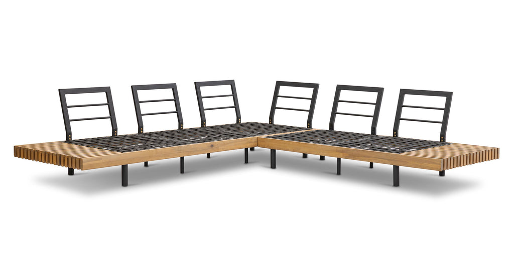 Lobos Outdoor Corner Sectional with Coffee Table