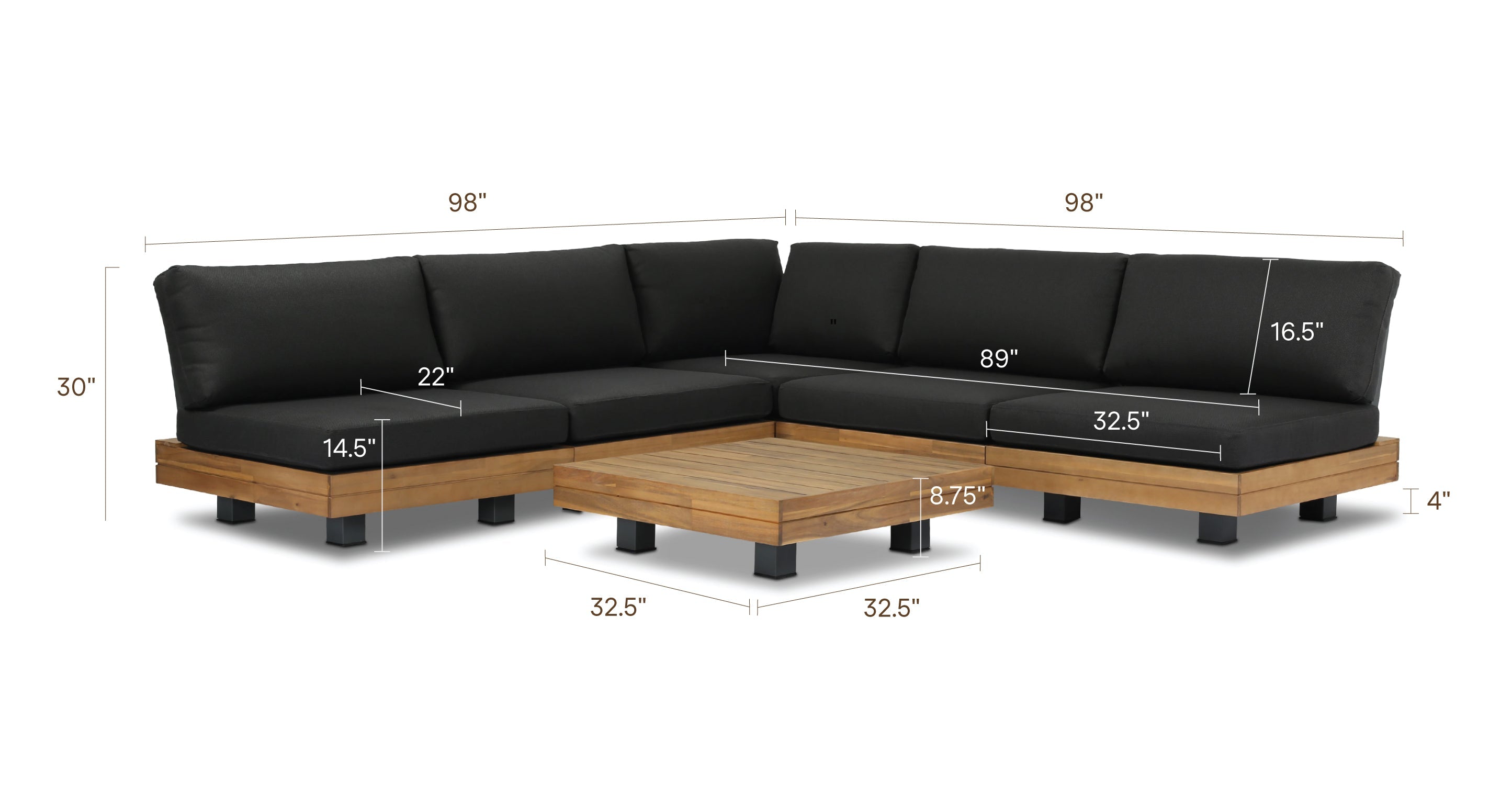 Celenza Modular Full-Corner Sectional Set with Coffee Table