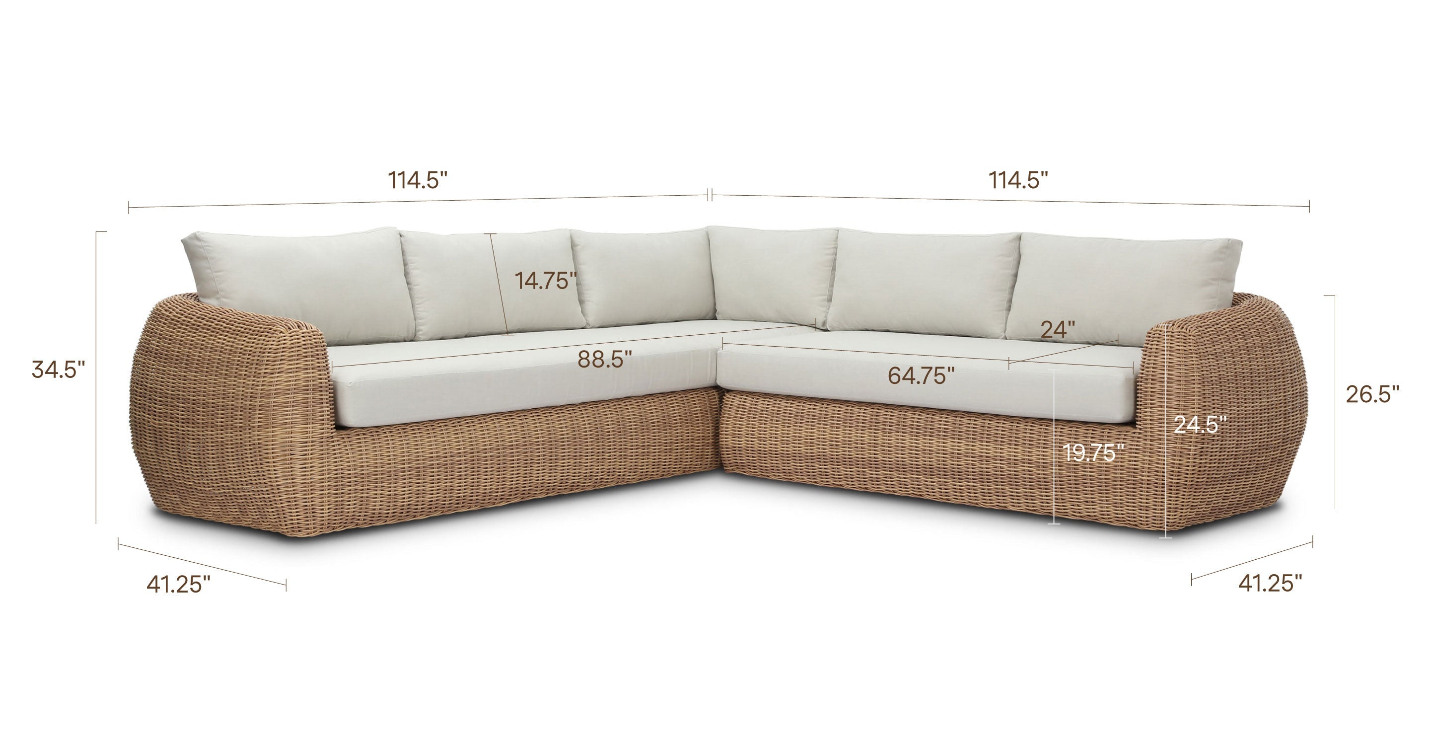 Corto 114.5 Corner Sectional