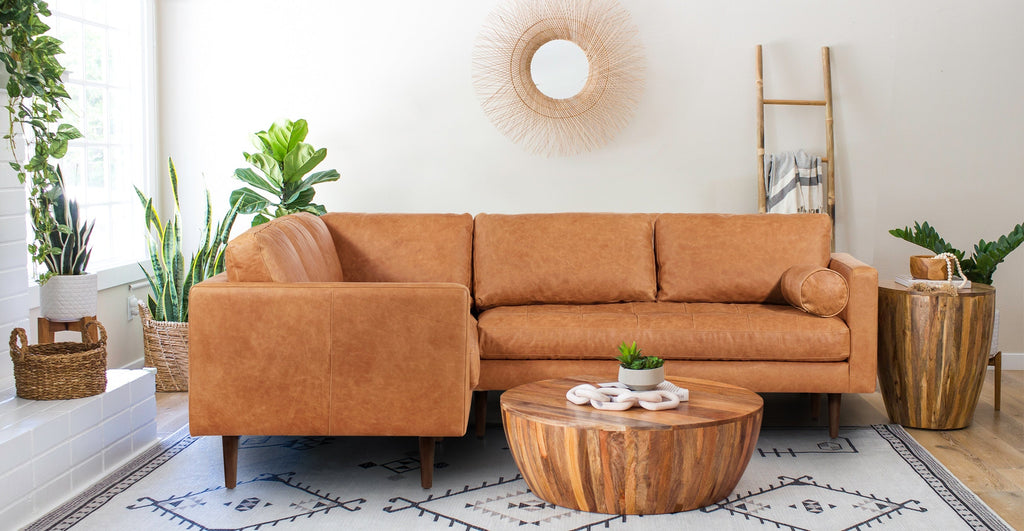 Napa Leather Corner Sectional Sofa