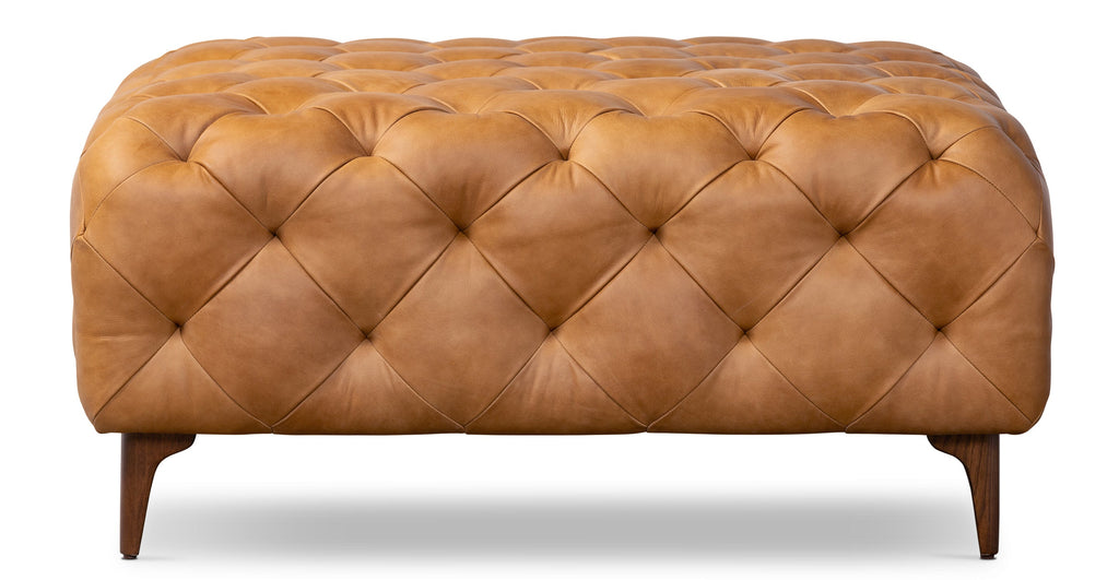 Turin Ottoman with Wood Legs